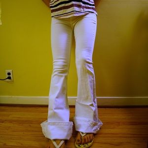 White long flare leg jeans 26”